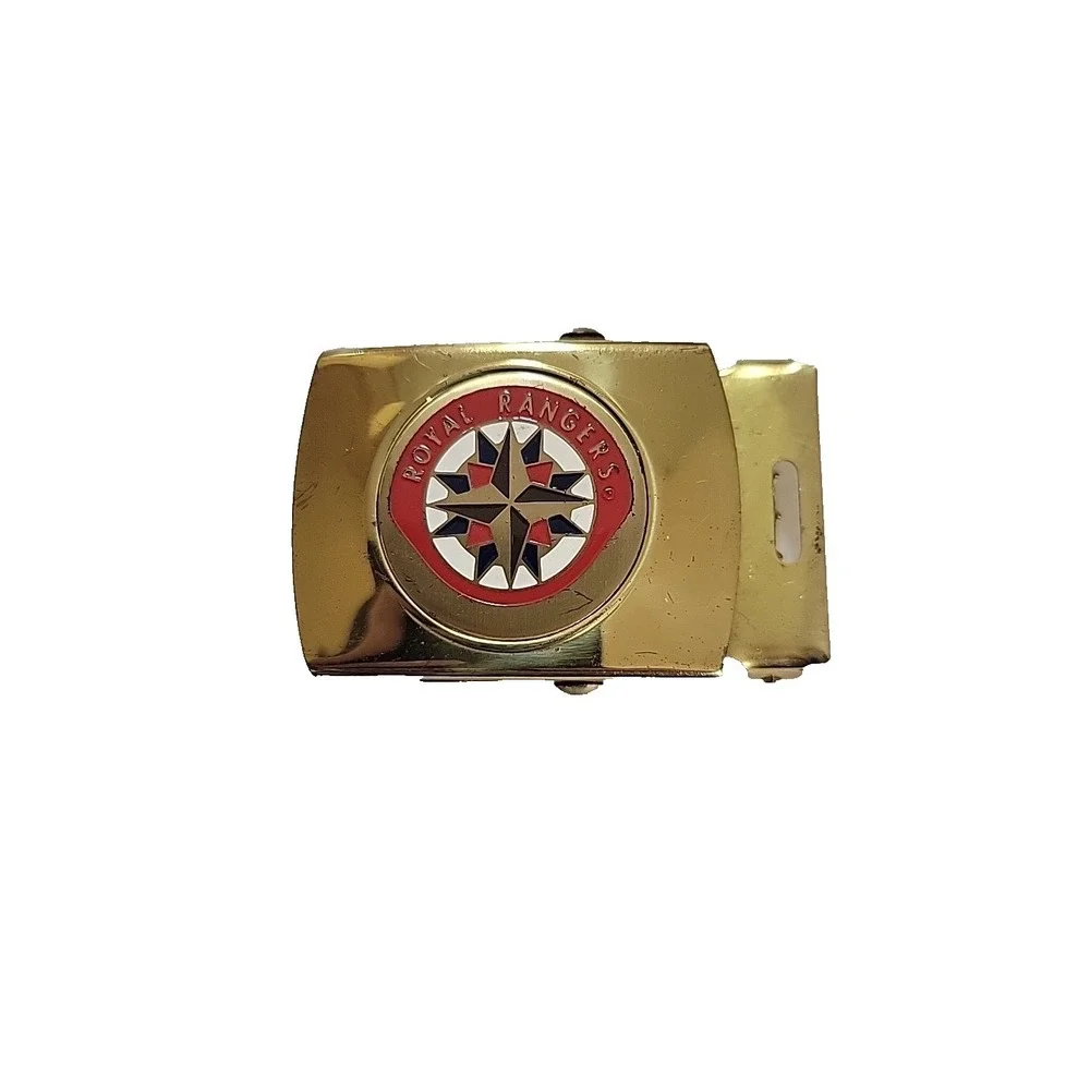 Royal‎ Rangers Belt Buckle Goldtone Vtg Metal